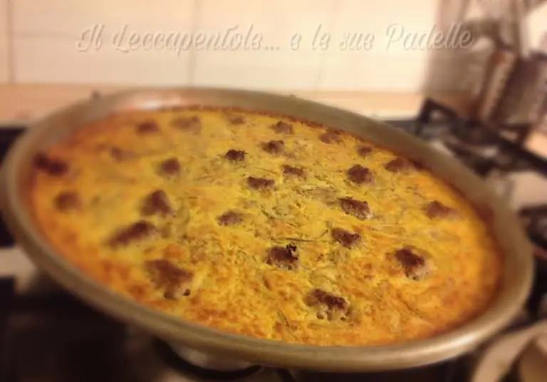 farinata con salsiccia e carciofi