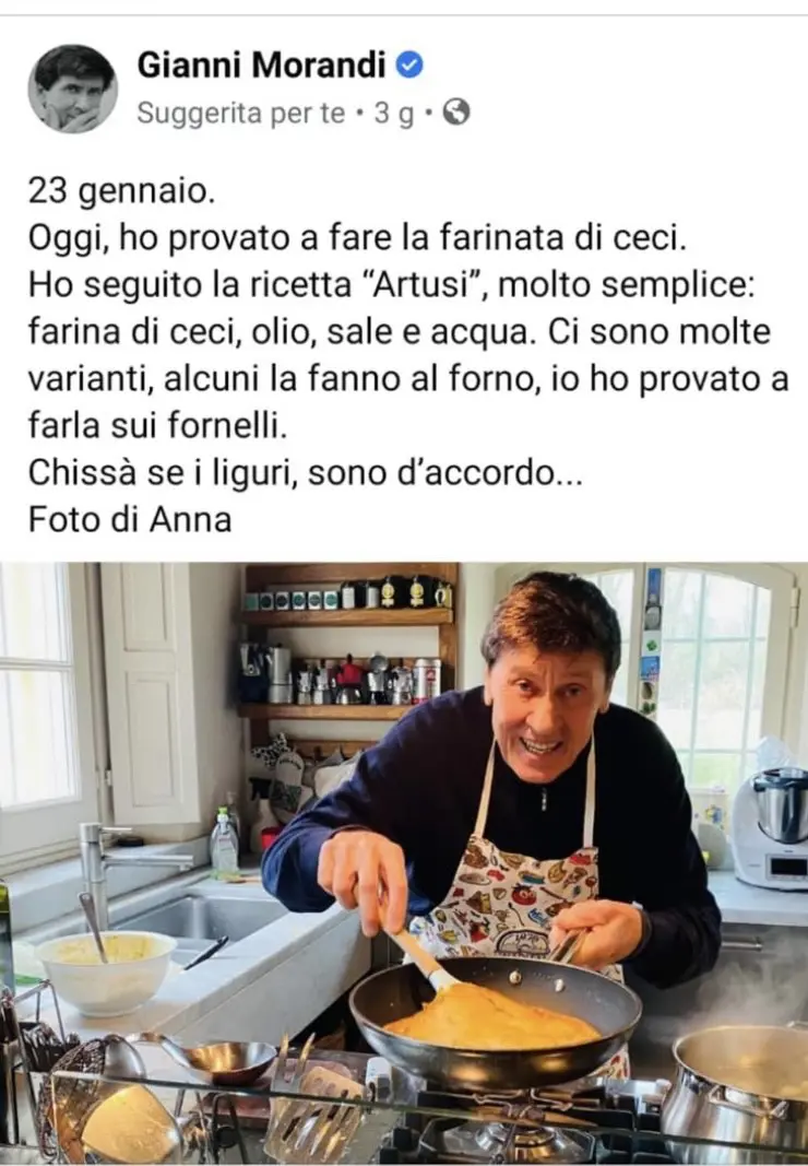 Gianni Morandi e la farinata
