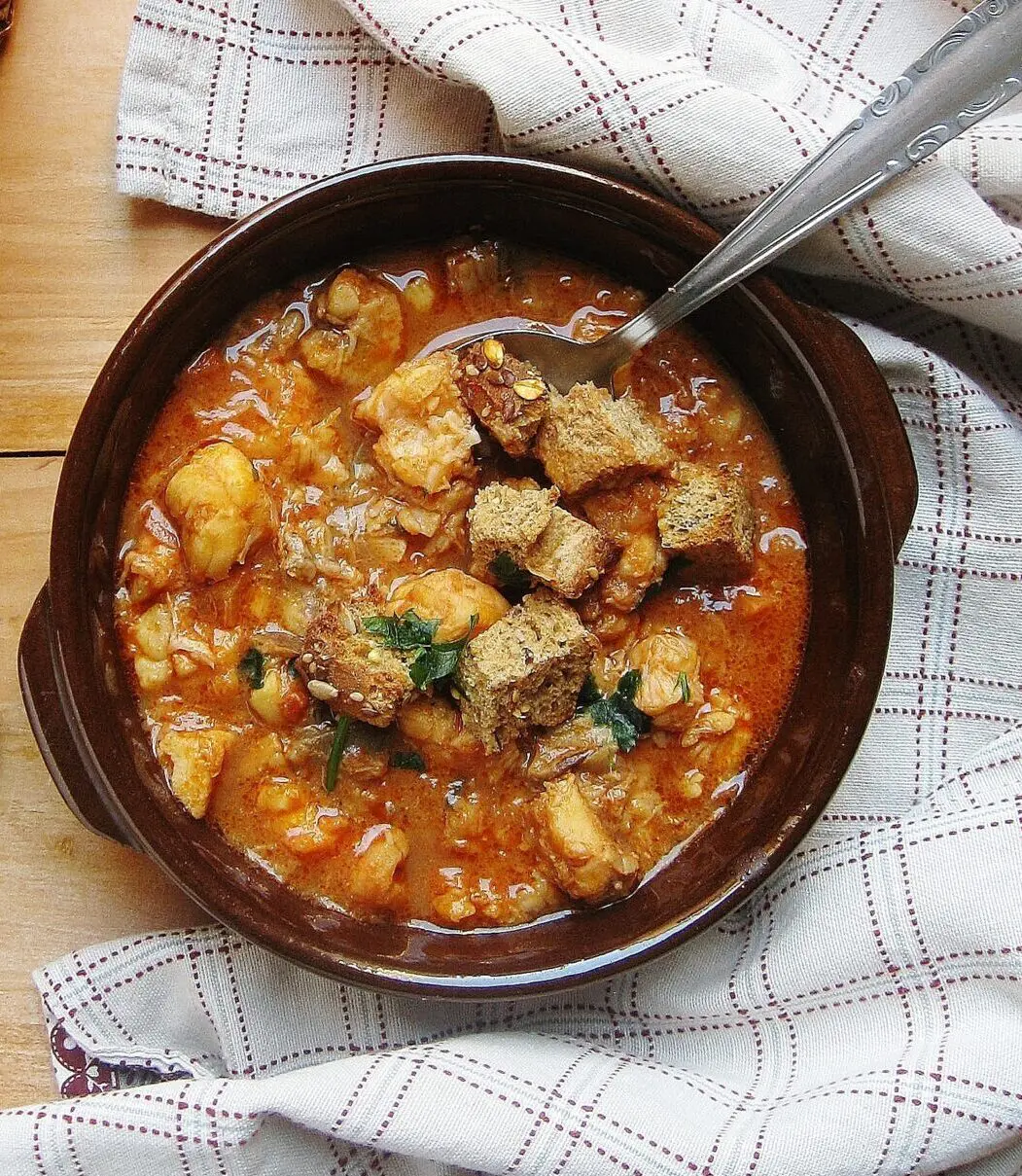 zuppa di rana pescatrice