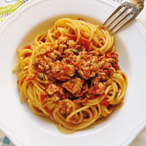 spaghetti al sugo di palamita