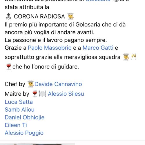 Hostaria Ducale incoronata da Golosaria